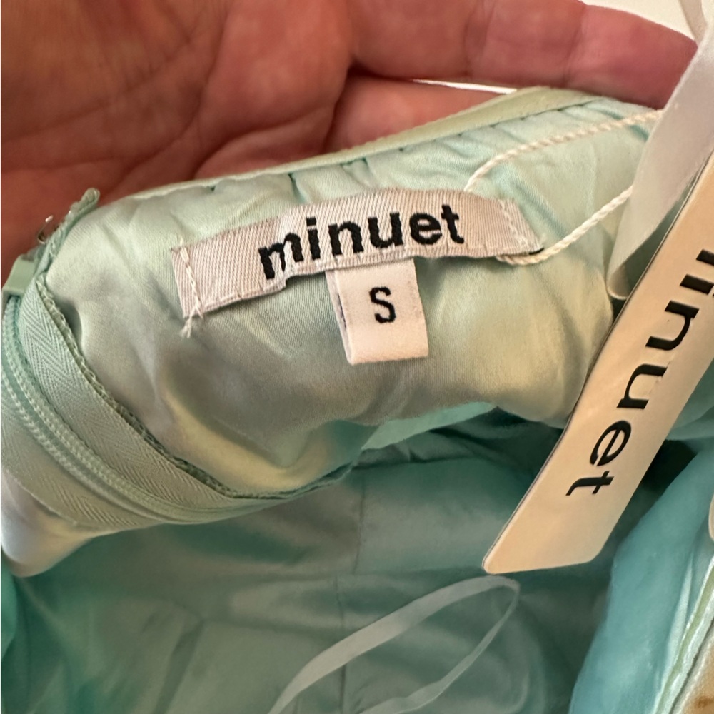 Minuet Mint Strapless Heavily Gold Glitter Embellished Bottom Formal Dress NWT S - Picture 12 of 16